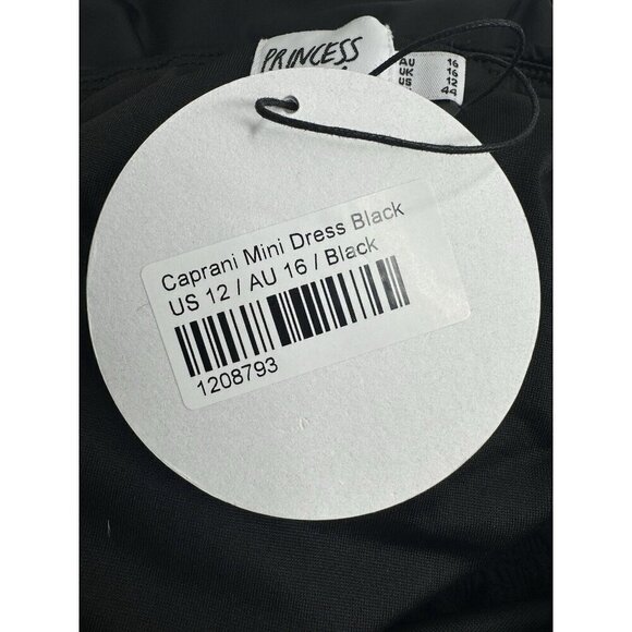 Princess Polly Women's Caprani Black Mini Dress Size 12 NWT - Picture 9 of 11